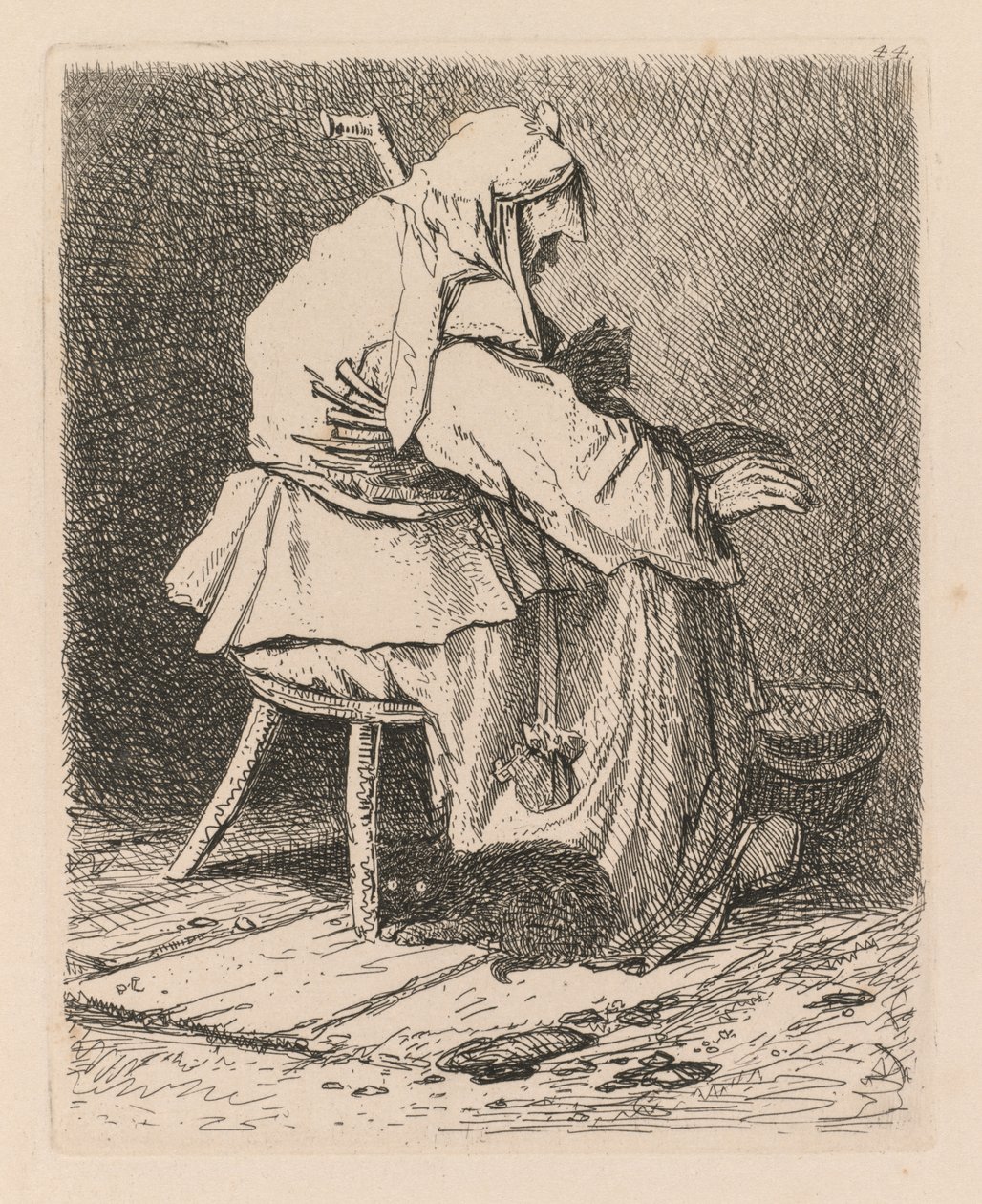 自由工作室（Liber Studiorum）：第44页，根据伦勃朗画，1838年。 作者 约翰·塞尔·科特曼