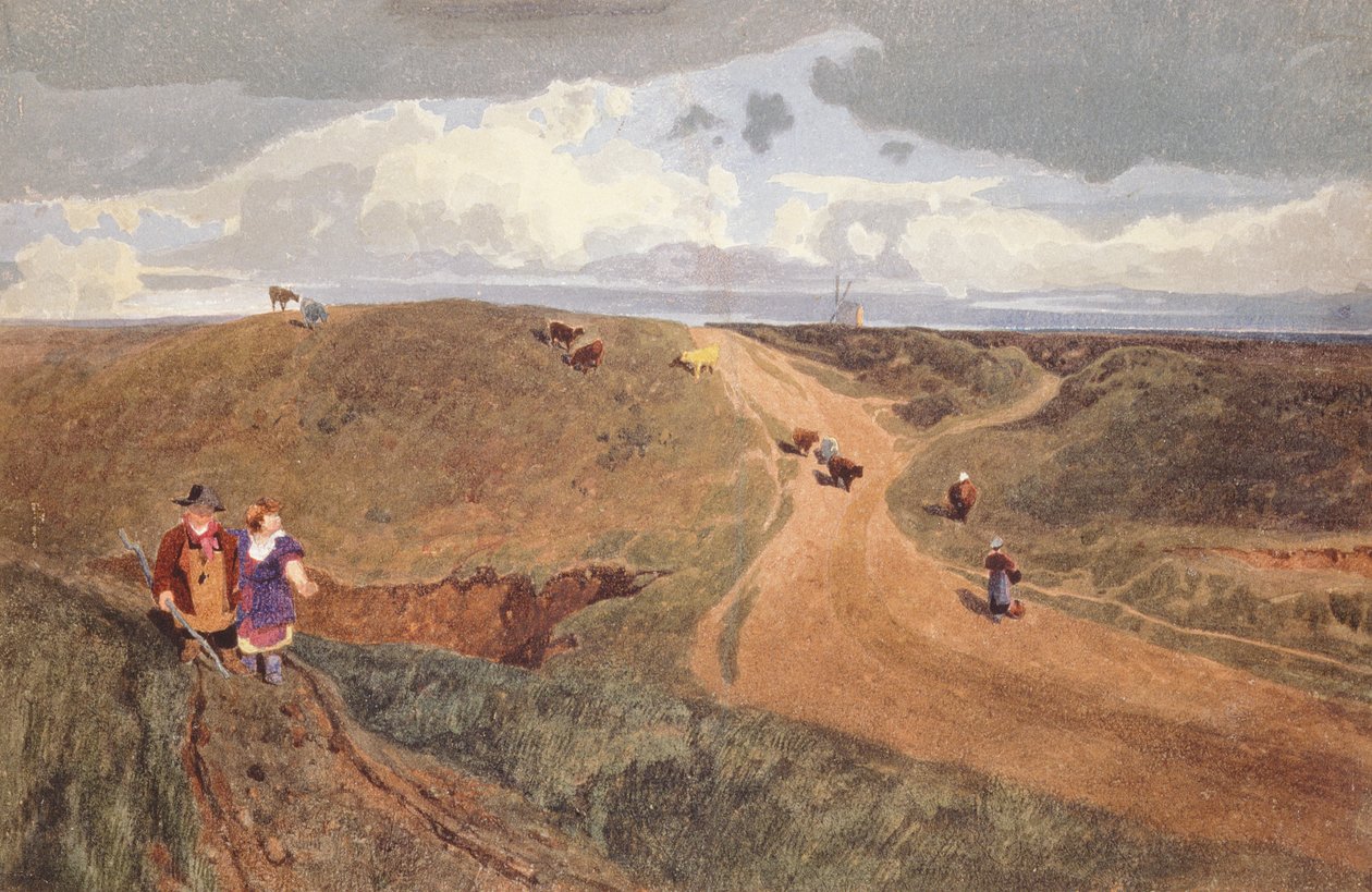 Mousehold Heath，Norwich，c.1810（铅笔，纸上wc） 作者 约翰·塞尔·科特曼