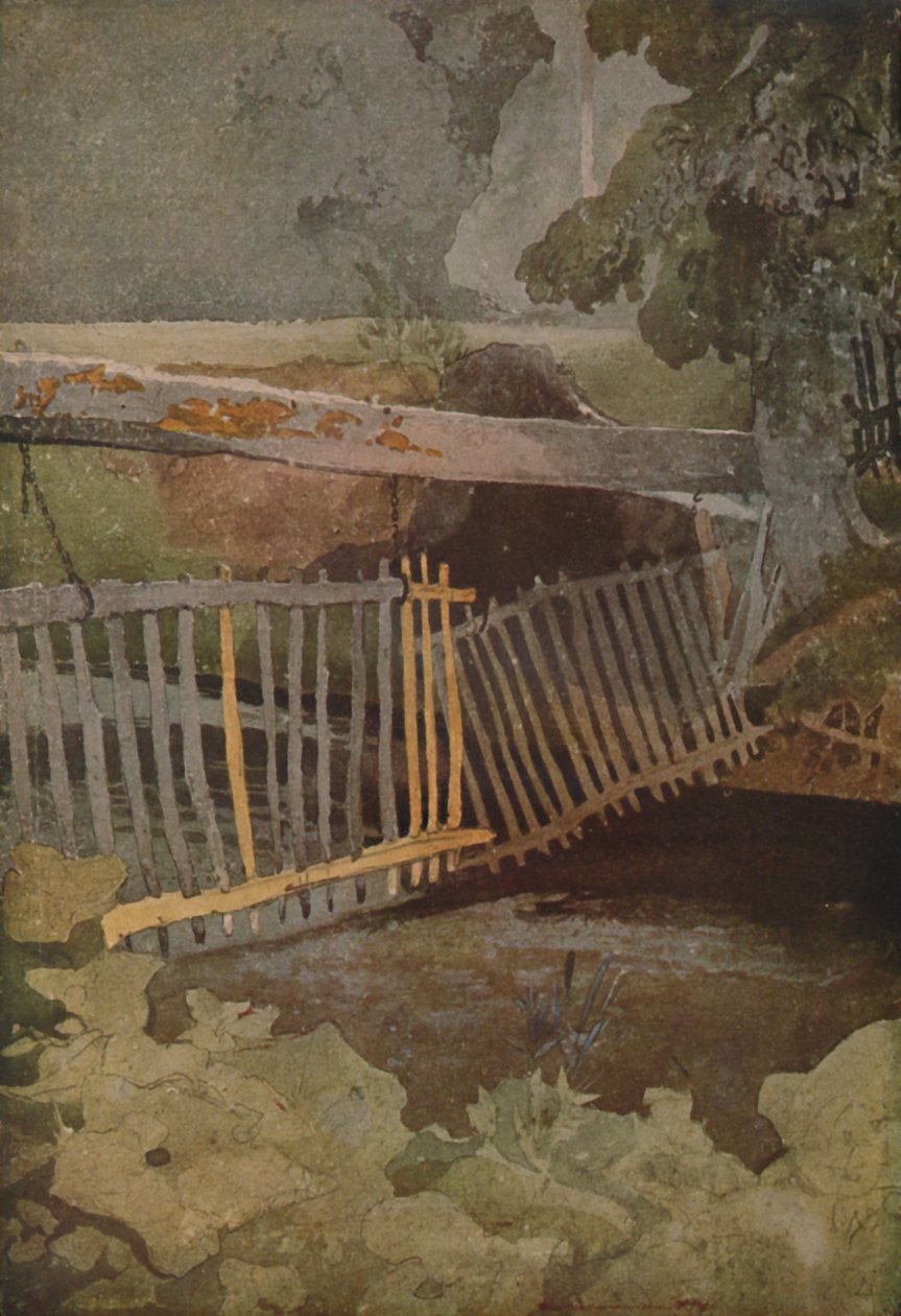 1923年，邓科姆公园（Duncombe Park）的落门 作者 约翰·塞尔·科特曼