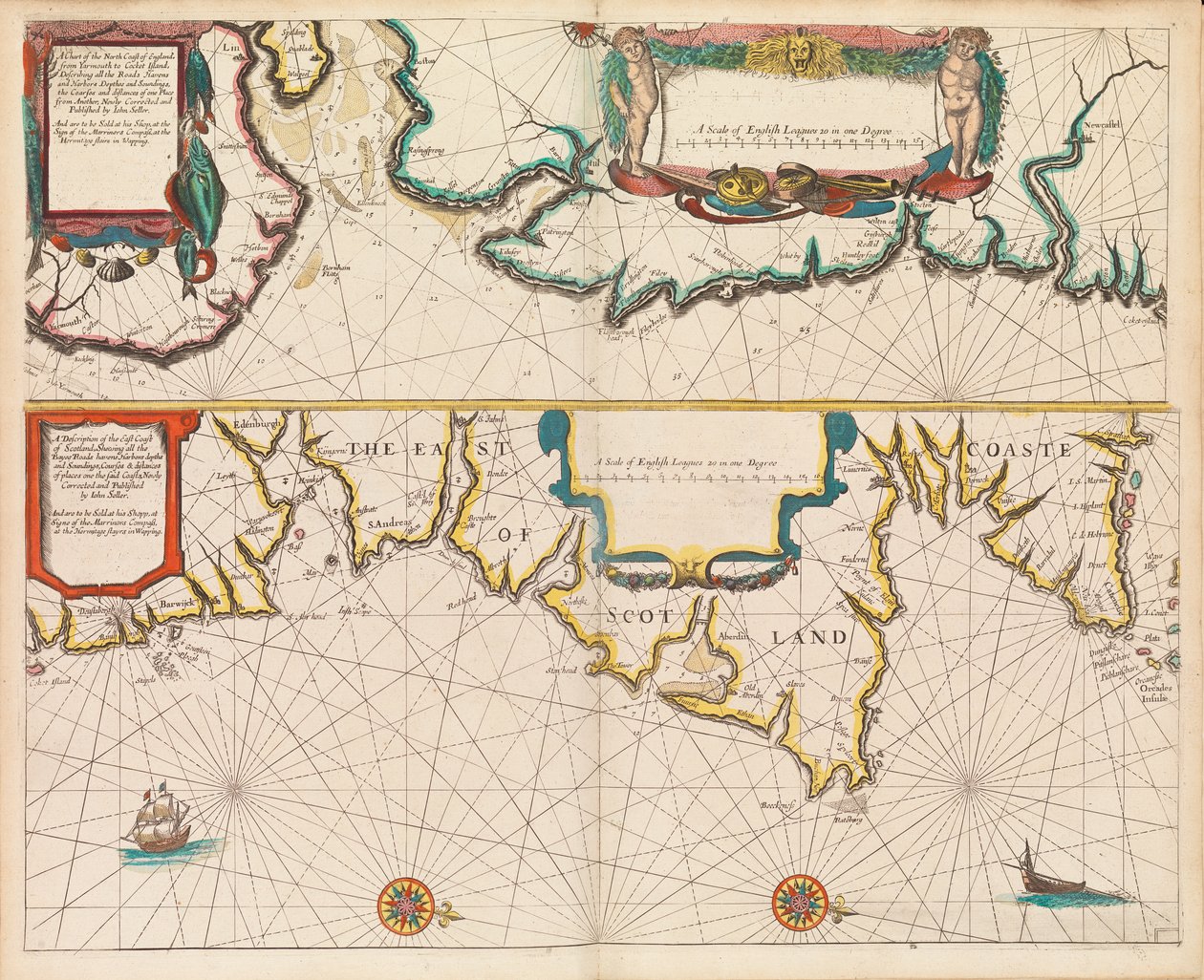 英国领航员的第一本书：描述北方航行，约 1671 年（纸张） 作者 约翰·塞勒
