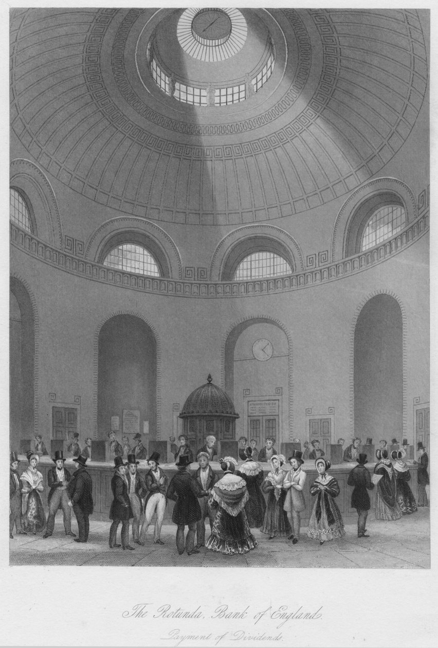 圆形大厅，英格兰银行-股利支付，c1841 作者 约翰·舒里