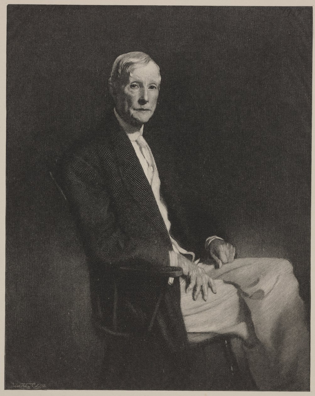 蒂莫西·科尔（Timothy Cole）印刷的约翰·D·洛克菲勒（John D.Rockefeller）肖像 作者 约翰·辛格（后）萨金特