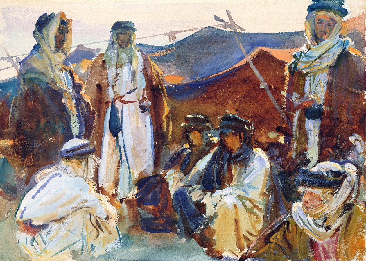 Bedouin Camp，1905-06（纸上写着） 作者 约翰·辛格·萨金特
