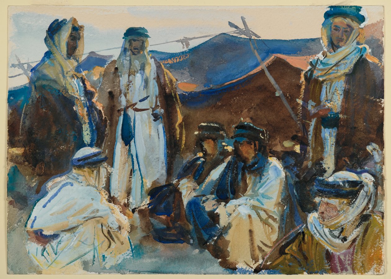 贝都因人营地，c.1905-06（纸上写着） 作者 约翰·辛格·萨金特