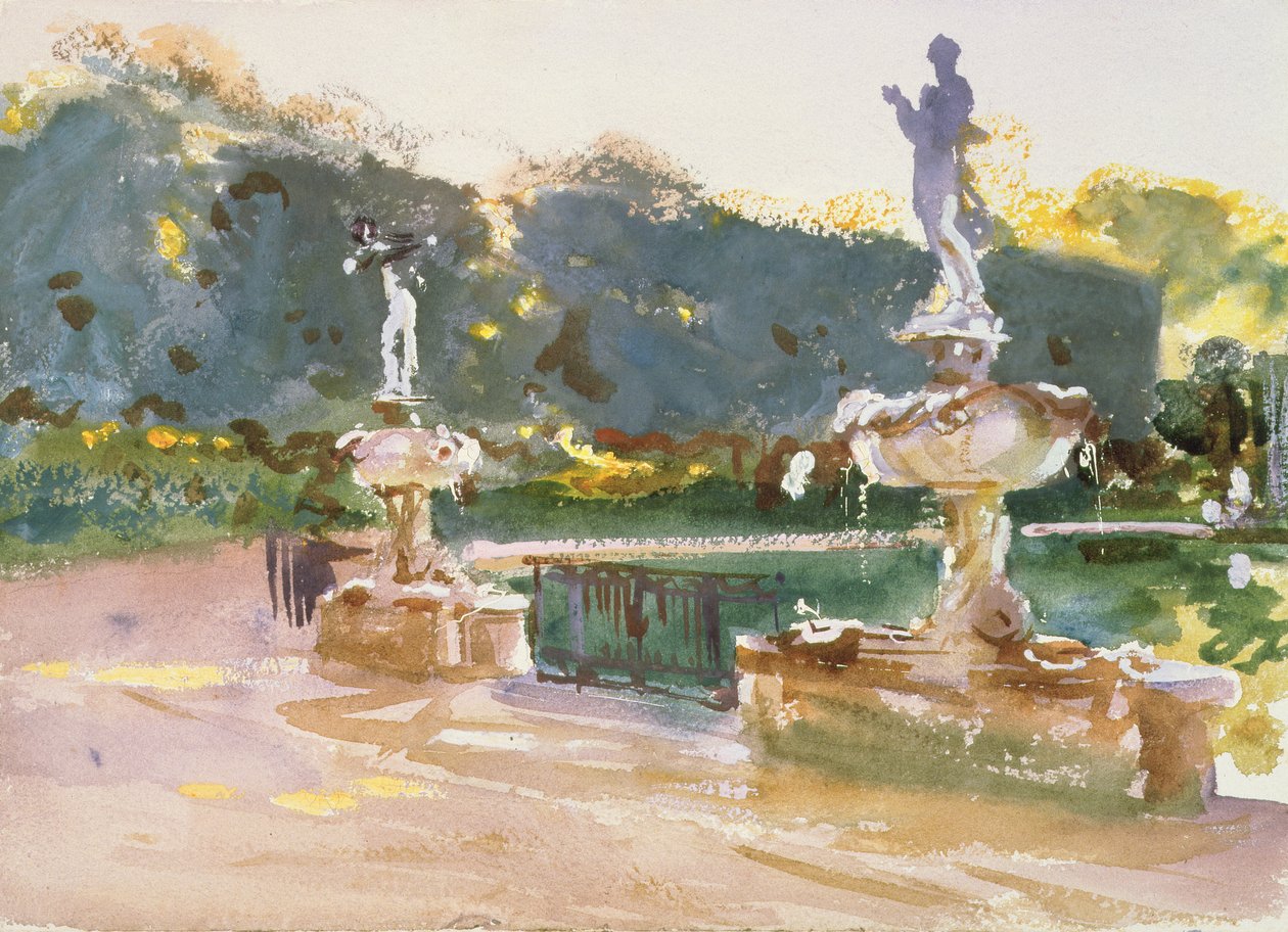 波波里花园，c.1907 作者 约翰·辛格·萨金特
