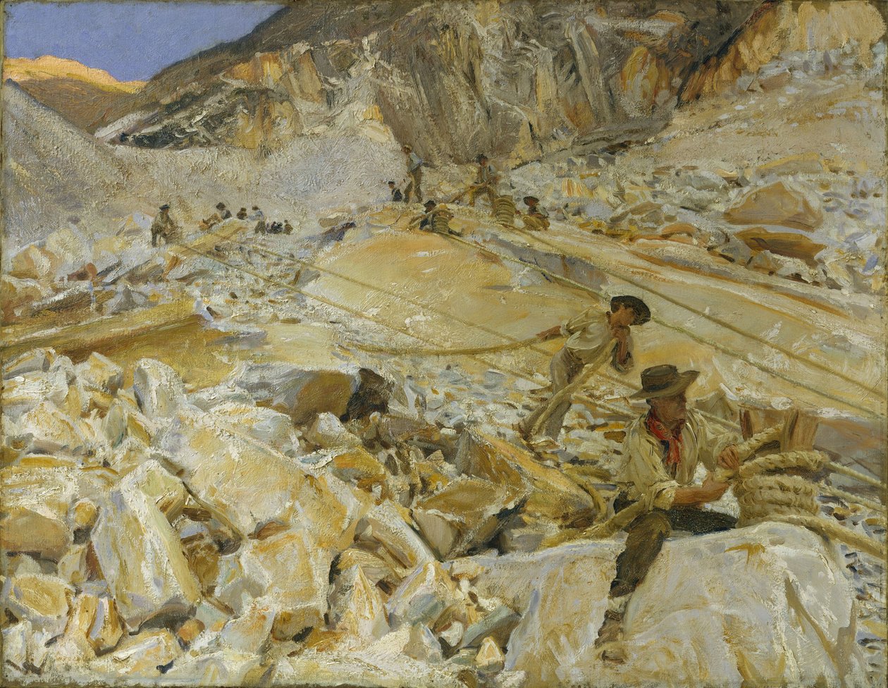 从采石场将大理石带到卡拉拉，1911年 作者 约翰·辛格·萨金特