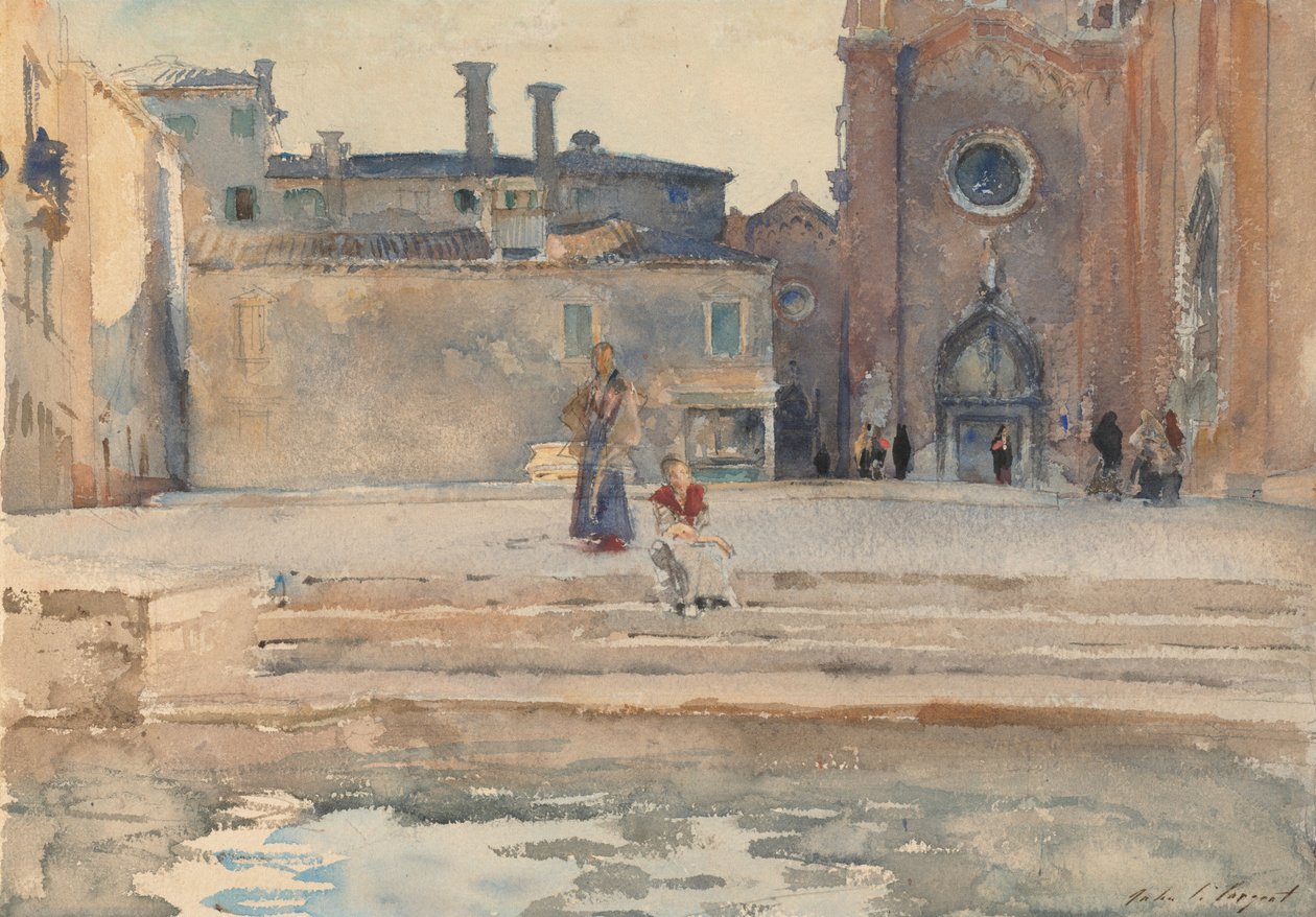 威尼斯Campo dei Frari，约1880年。 作者 约翰·辛格·萨金特