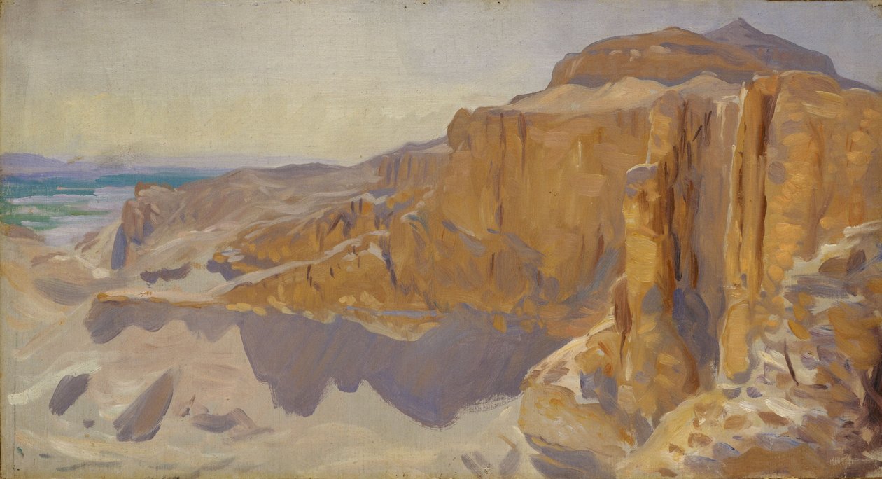 埃及Deir el Bahri的悬崖，1890-91 作者 约翰·辛格·萨金特