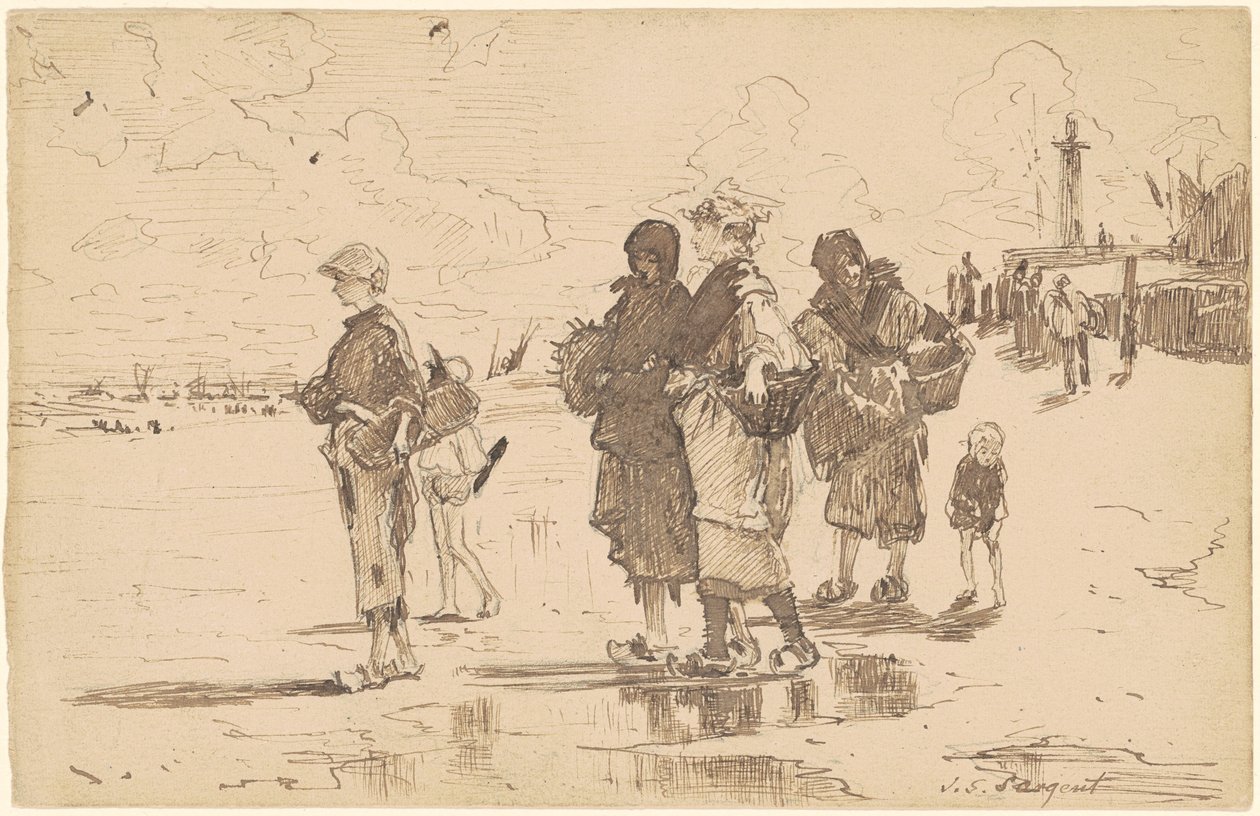 出发捕鱼，1878年。 作者 约翰·辛格·萨金特