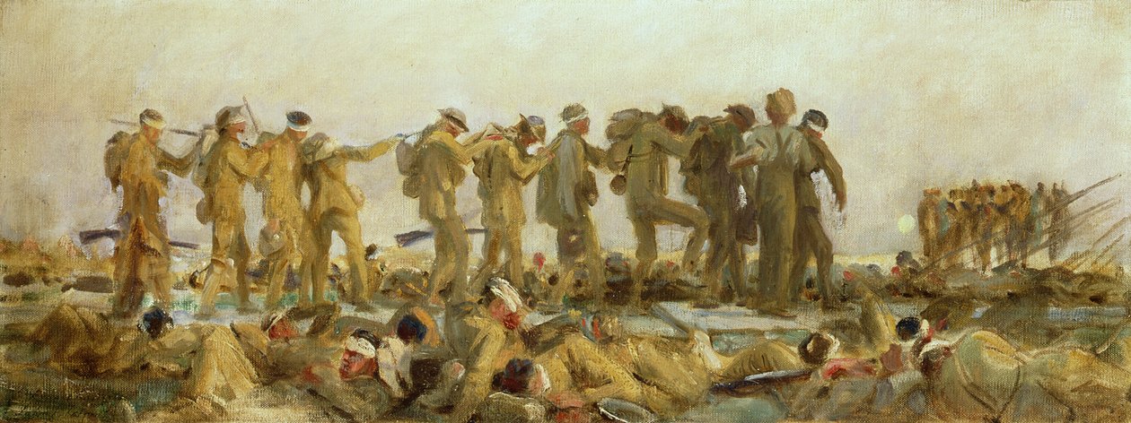 加斯德（Gassed），石油研究，1918-19 作者 约翰·辛格·萨金特
