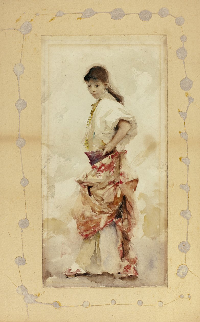 1880年以前穿着西班牙服装的女孩 作者 约翰·辛格·萨金特