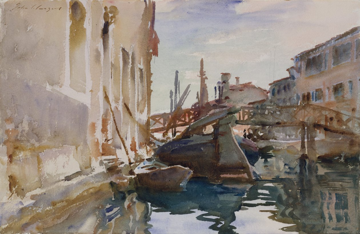 Giudecca，c.1913（wc和石墨在白纸上） 作者 约翰·辛格·萨金特
