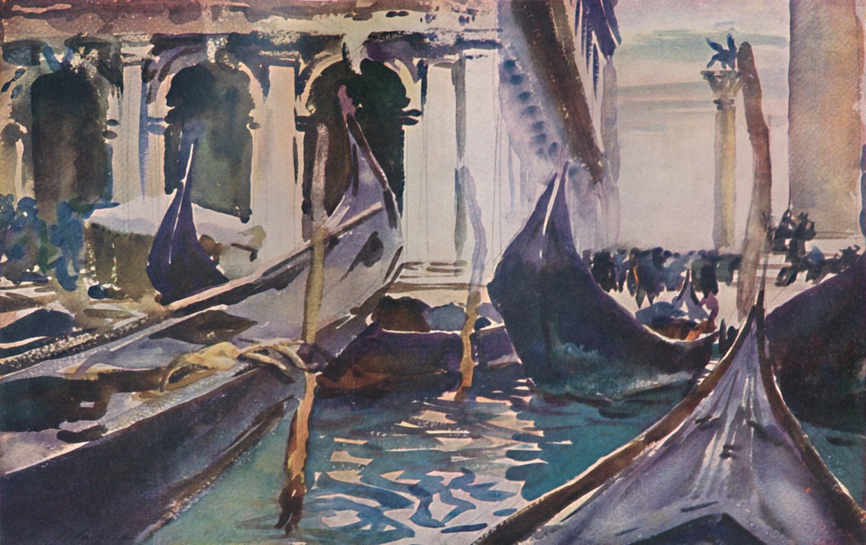 皮亚泽塔的缆车，摄于1904年，约1925年。 作者 约翰·辛格·萨金特
