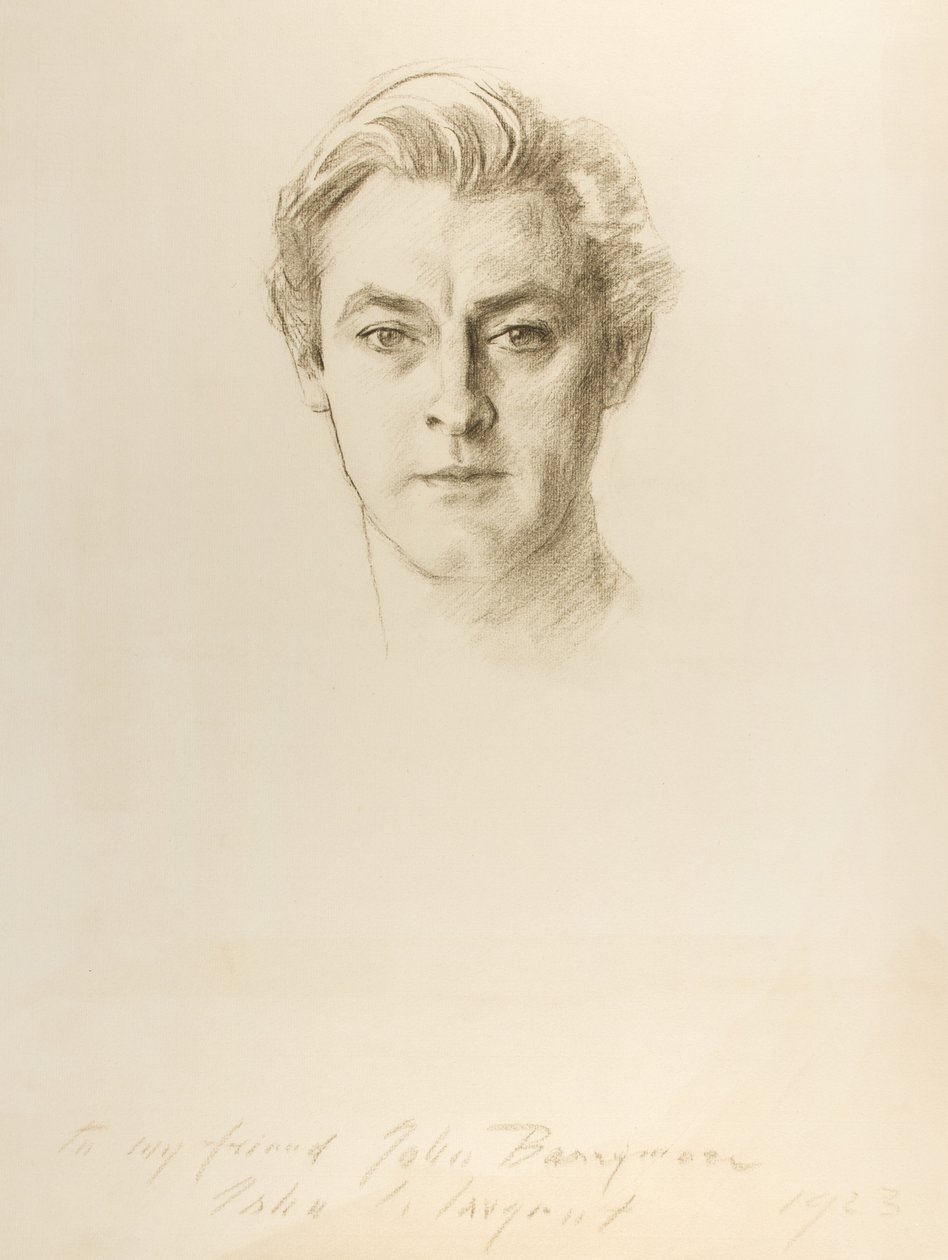 John Barrymore，1923年（纸上蜡笔） 作者 约翰·辛格·萨金特