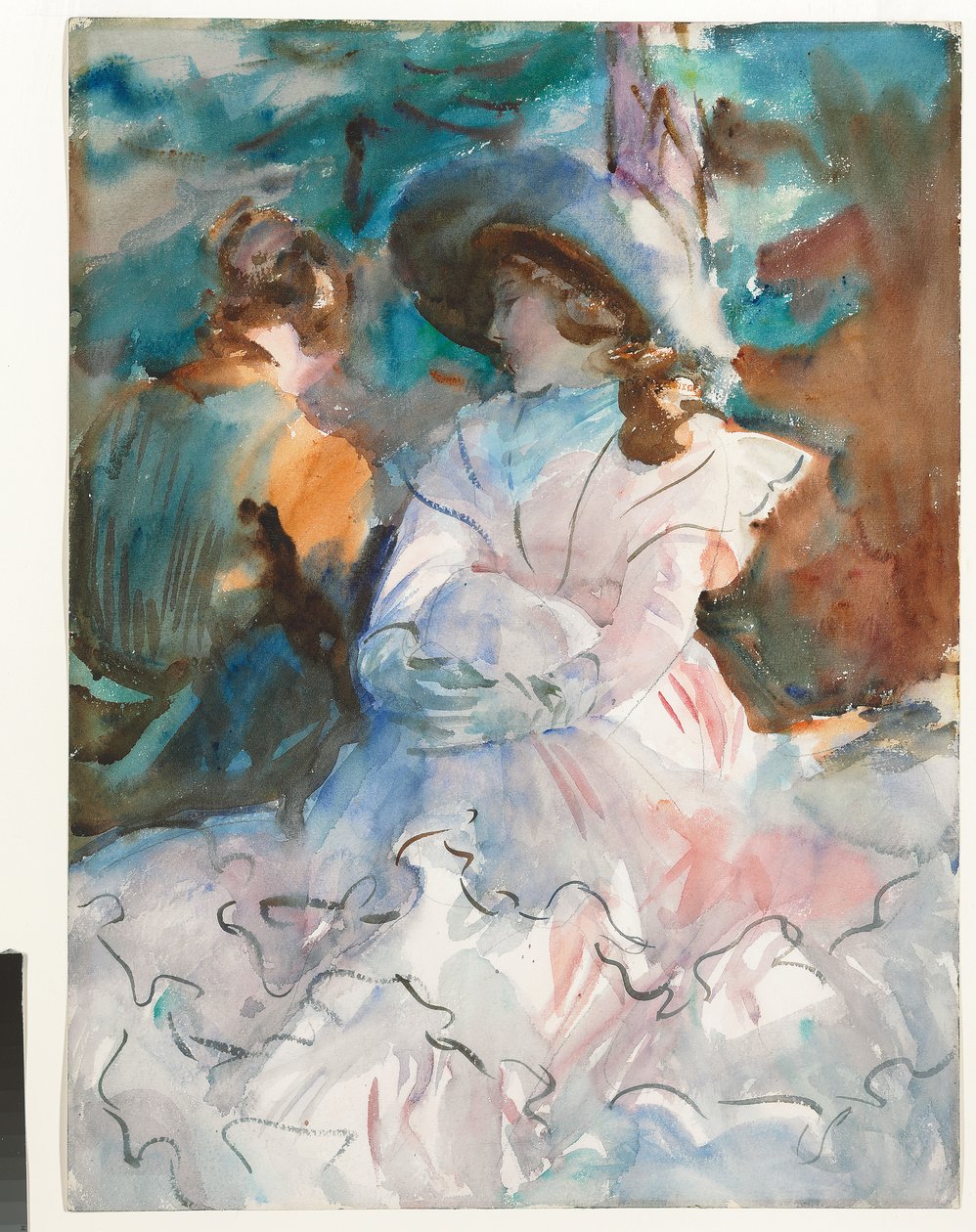 阴凉处的女人：阿布赖斯（Abriès），1912年 作者 约翰·辛格·萨金特
