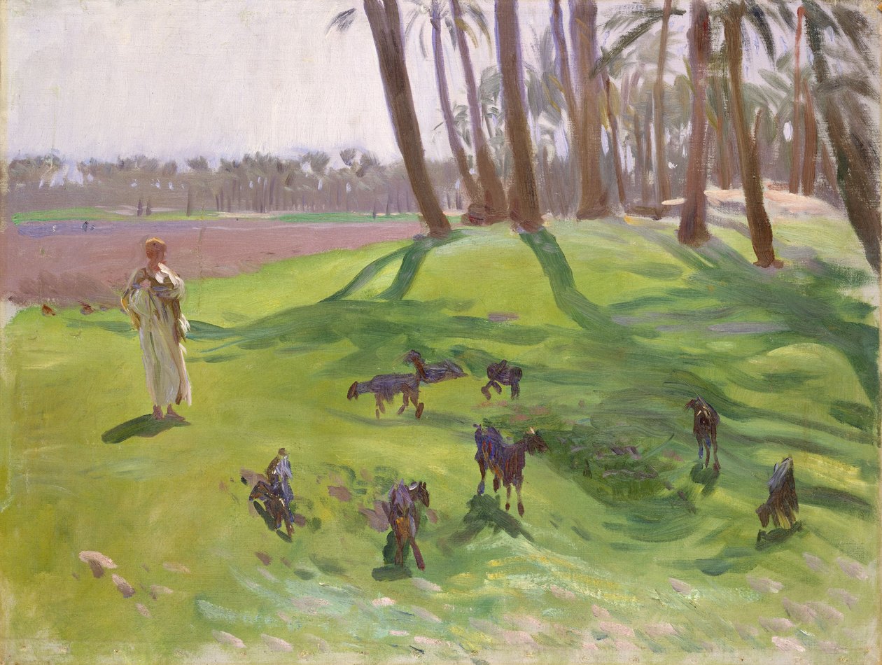与牧羊人的风景，1890-91 作者 约翰·辛格·萨金特