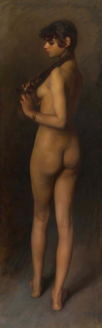 一个埃及女孩的生活研究研究，1891年。 作者 约翰·辛格·萨金特