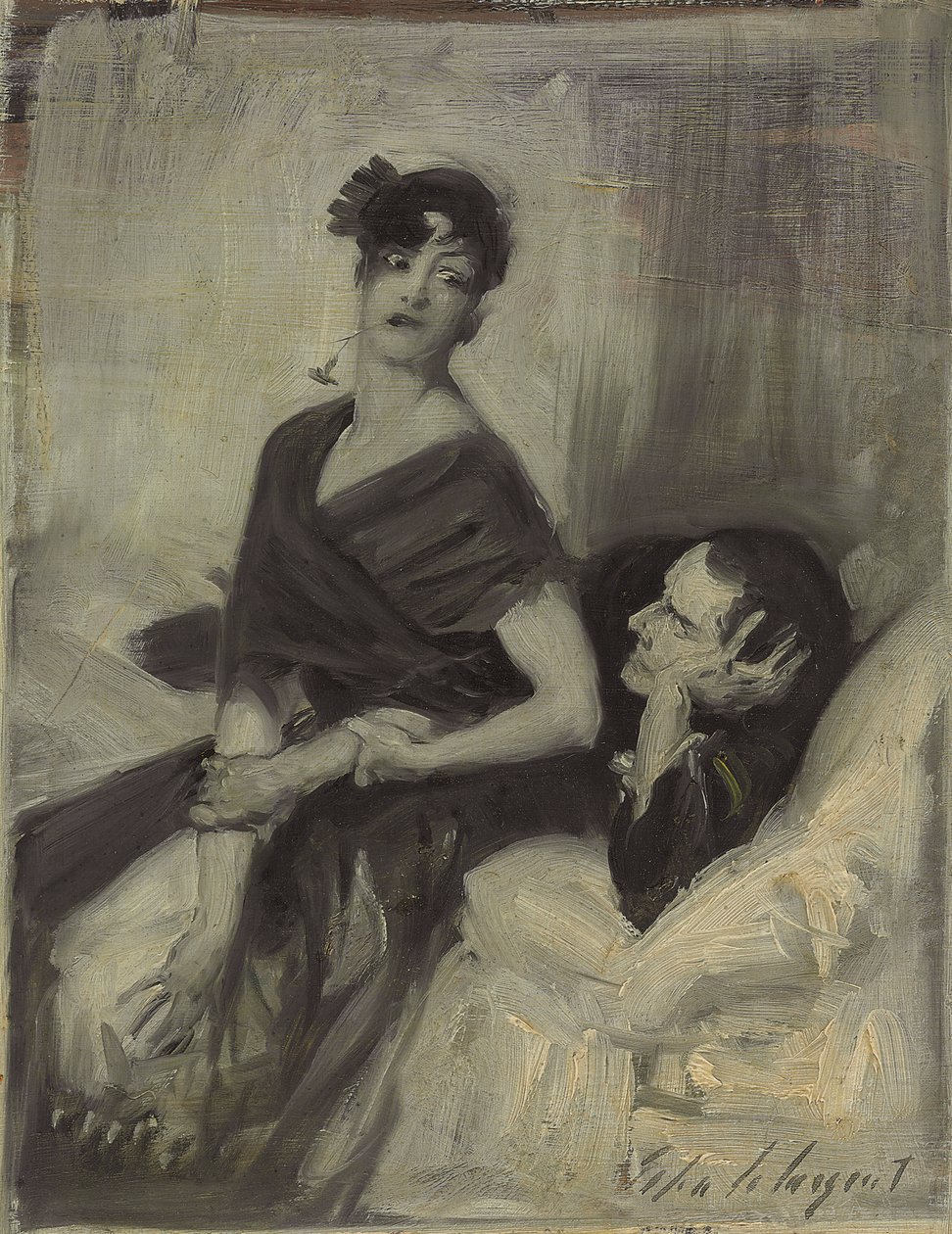 男人和女人在床上，约1880-1882年 作者 约翰·辛格·萨金特