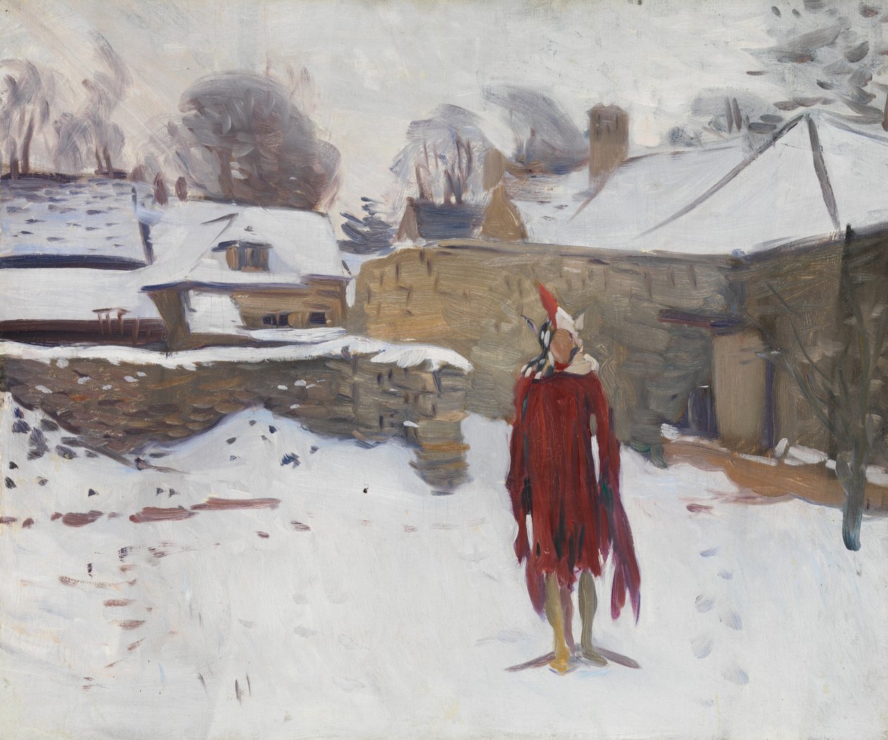 雪中的Mannikin，c.1891-93 作者 约翰·辛格·萨金特