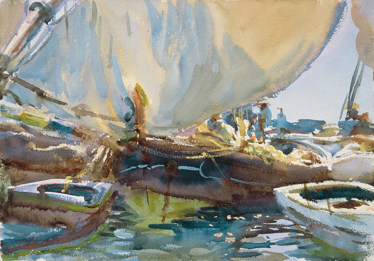 Melon Boats，c.1905（纸上写着） 作者 约翰·辛格·萨金特