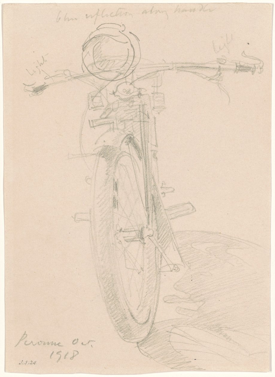 摩托车[直页]，1918年。 作者 约翰·辛格·萨金特
