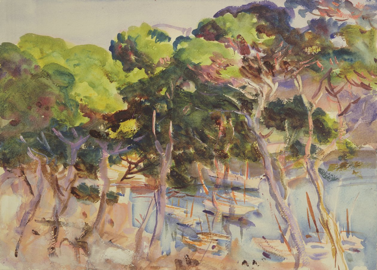 索勒港，1907-08（纸上写着） 作者 约翰·辛格·萨金特