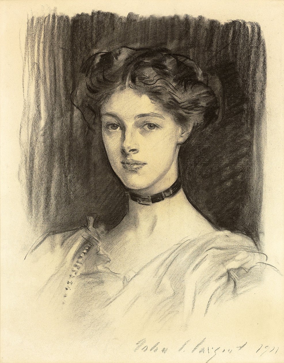 伊娃·凯瑟琳·巴尔弗（Eva Katherine Balfour）和后来的巴克斯顿夫人的画像 作者 约翰·辛格·萨金特