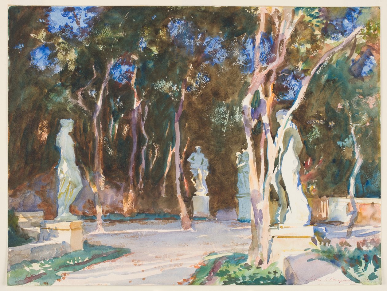 Shady Paths，Vizcaya（纸上石墨） 作者 约翰·辛格·萨金特