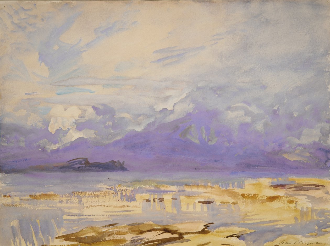 Sirmione，1913年（wc和灰白色纸上的水粉） 作者 约翰·辛格·萨金特