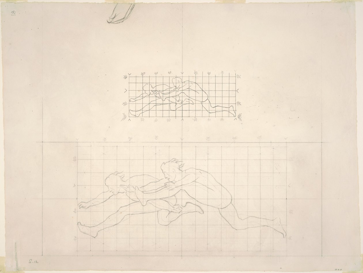 两个跳动的古典男性形象的研究，1919-1920。 作者 约翰·辛格·萨金特