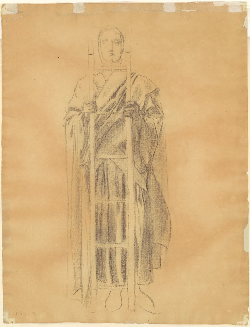 救赎的教条研究：天使壁画[背面]，1895-1903。 作者 约翰·辛格·萨金特
