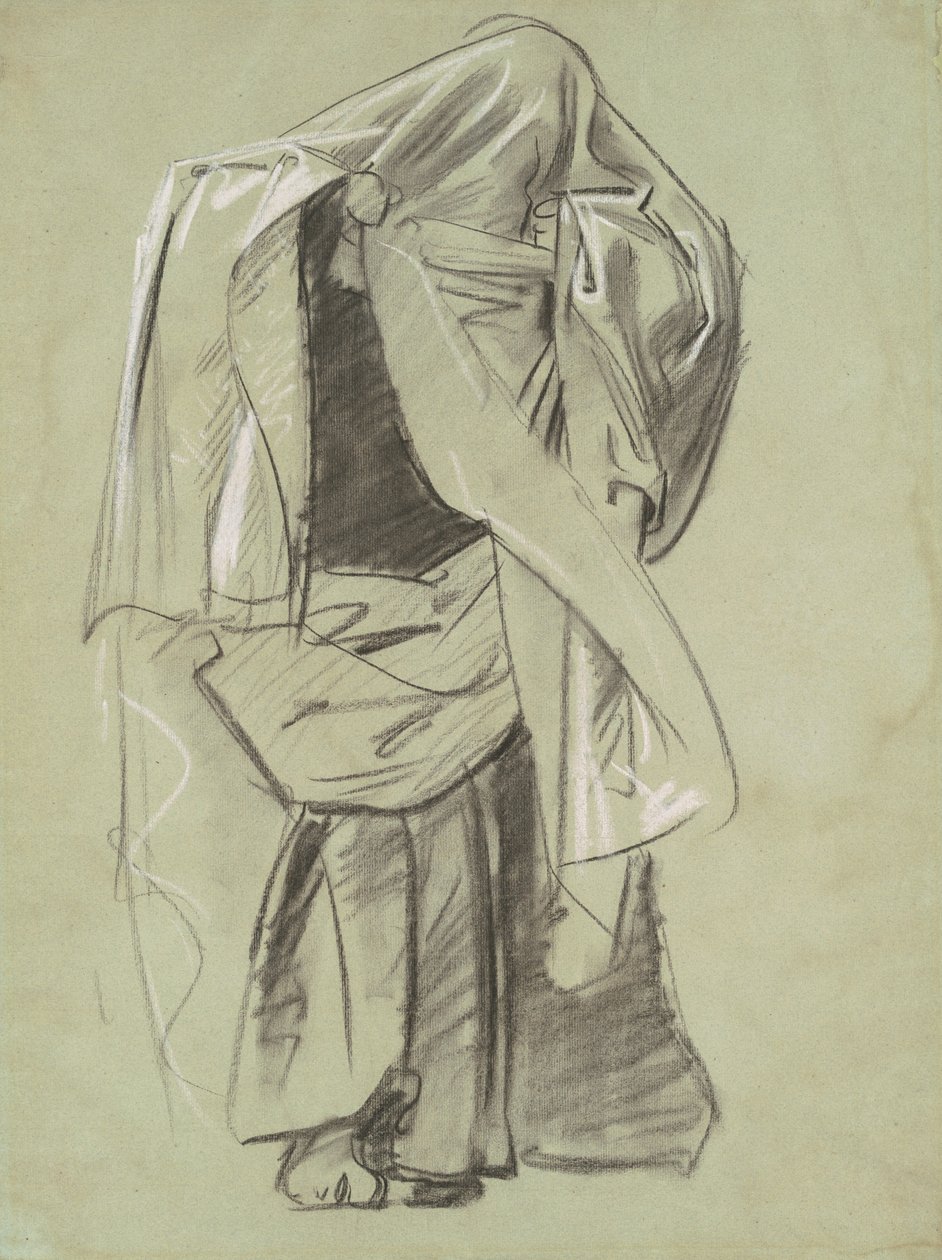 先知壁画的研究，1890-1892。 作者 约翰·辛格·萨金特