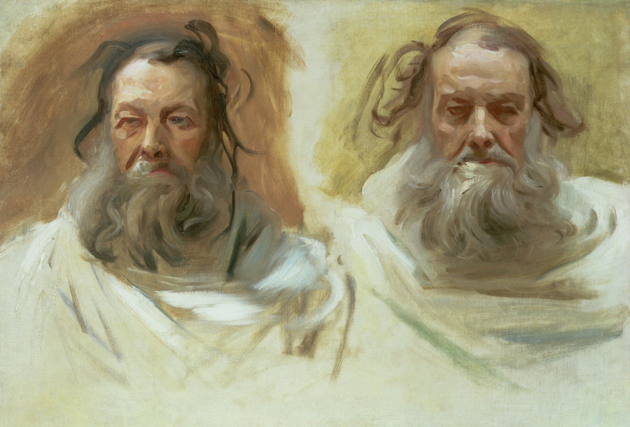 两个头的研究：先知，c.1892 作者 约翰·辛格·萨金特