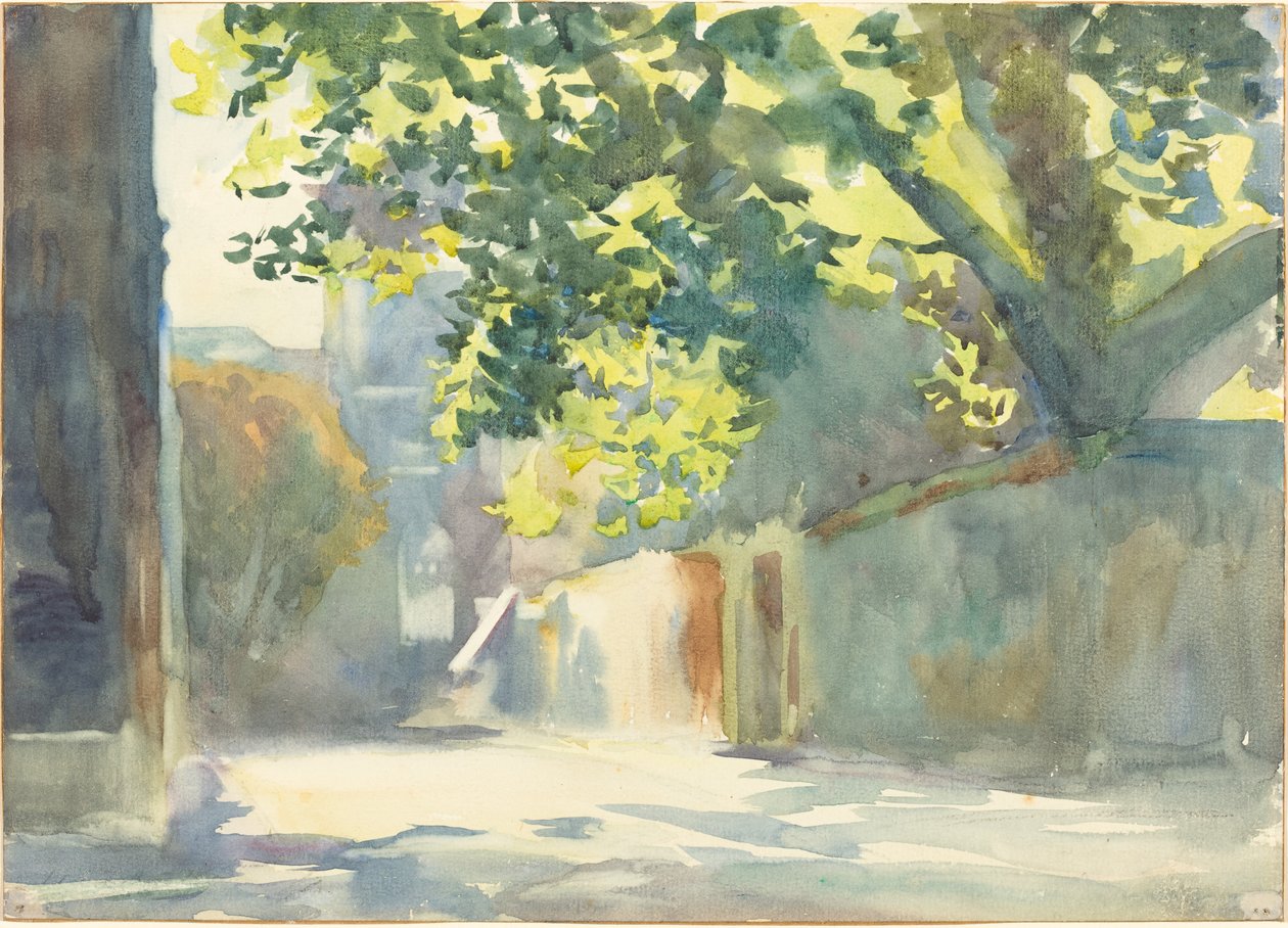 树下的阳光墙，约1913年。 作者 约翰·辛格·萨金特