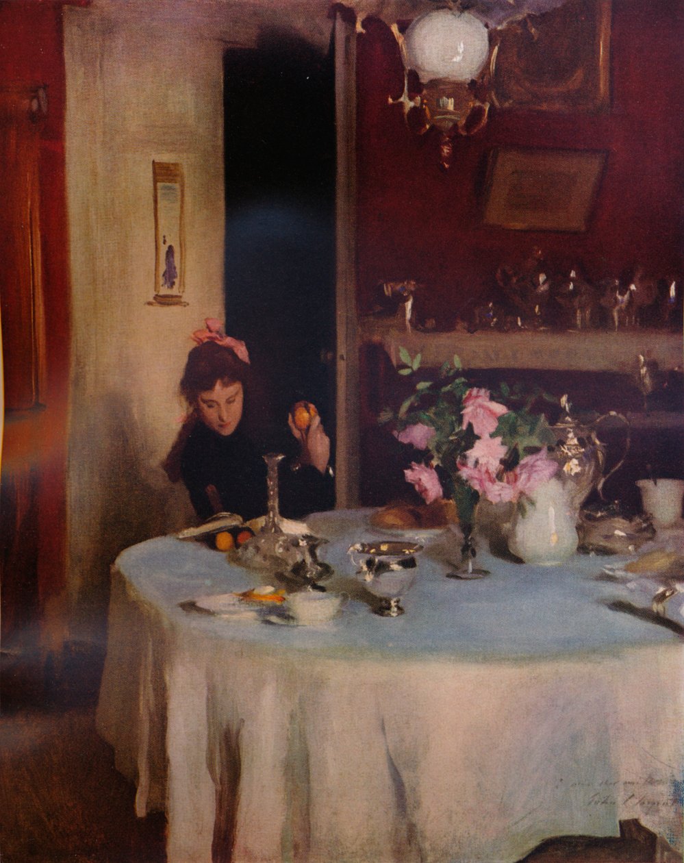 早餐桌，1884年，1934年 作者 约翰·辛格·萨金特