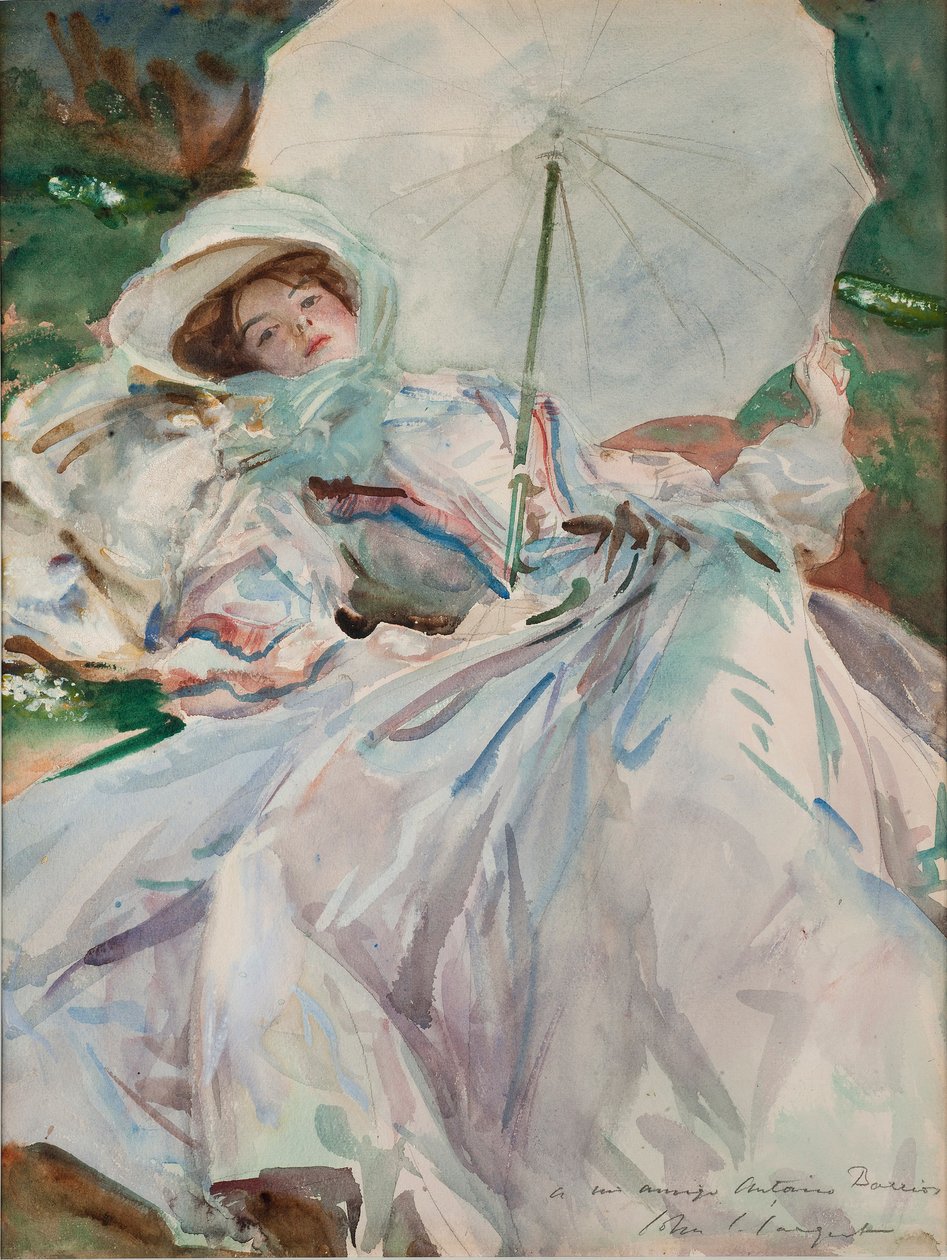 带雨伞的女士，1911年。 作者 约翰·辛格·萨金特
