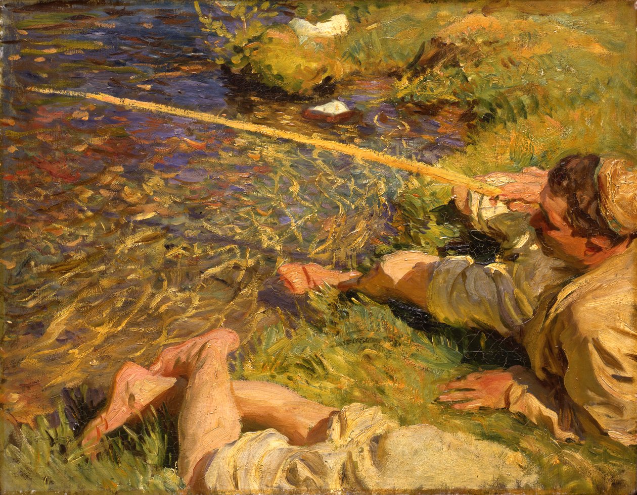Val d“Aosta：A Man Fishing，c.1907 作者 约翰·辛格·萨金特