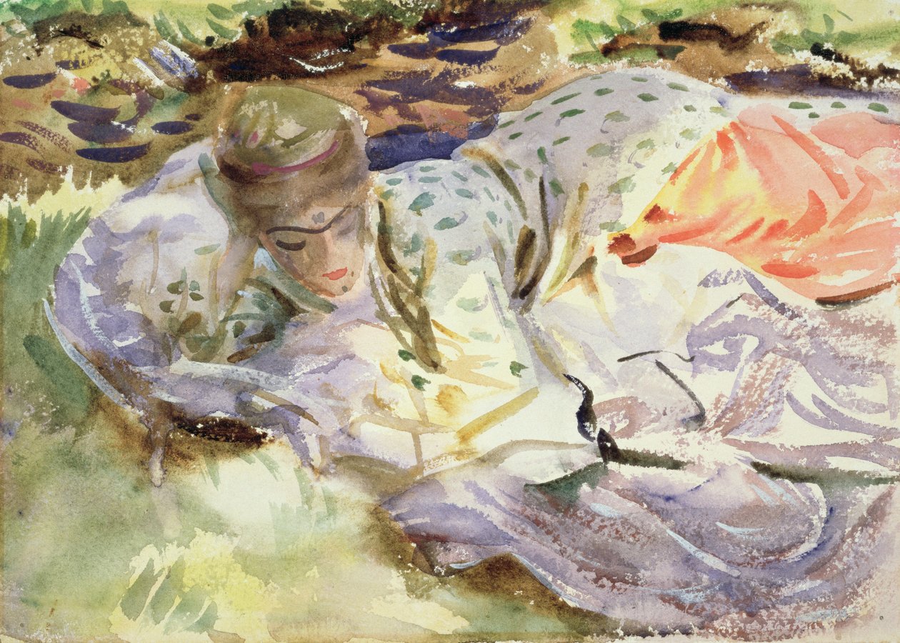 Zuleika，c.1906（wc在纸上） 作者 约翰·辛格·萨金特