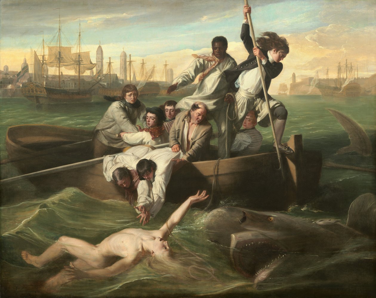 华生与鲨鱼》，1778年。 作者 约翰·辛格尔顿·科普利
