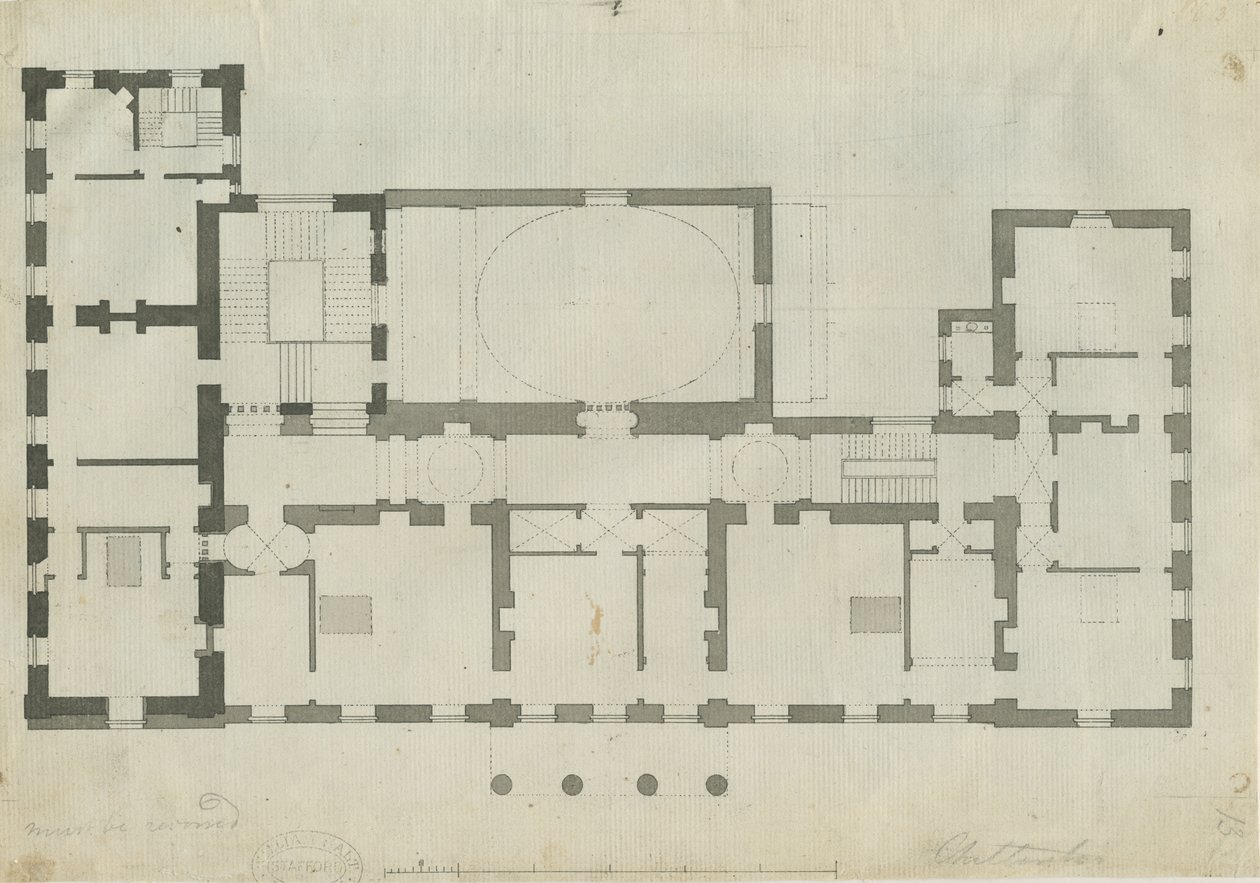 奇灵顿大厅：钢笔和铅笔绘画，编号[1789]（绘画） 作者 约翰·索恩