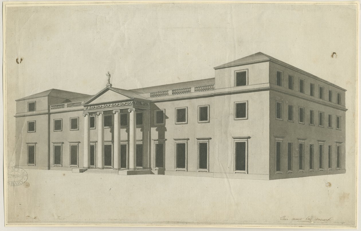 奇灵顿大厅（Chillington Hall）：钢笔和水墨画，nd [？1780s] 作者 约翰·索恩