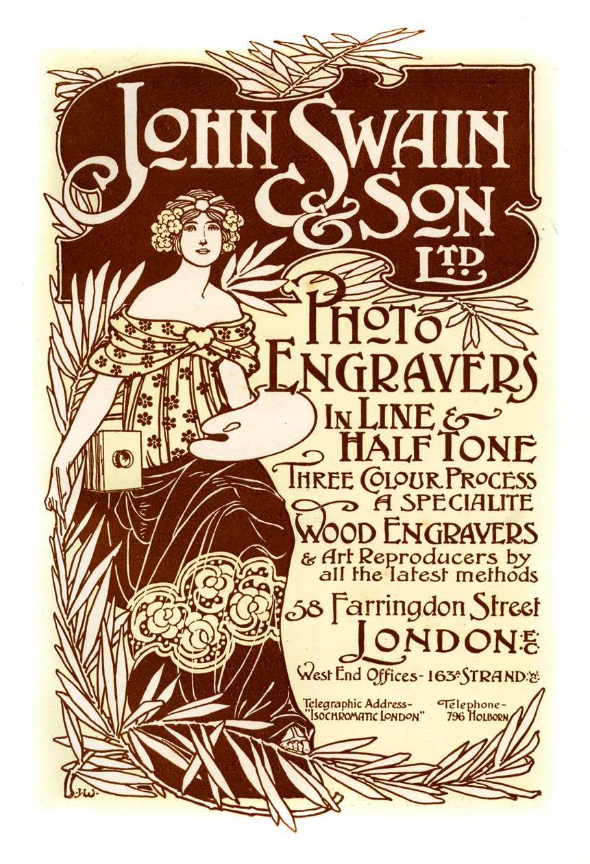 John Swain & Son的广告，印刷商，1901年。 作者 约翰·斯温和儿子