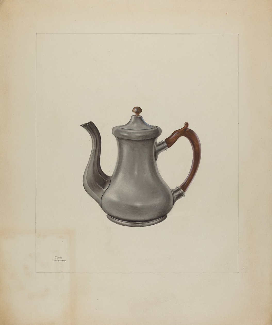 锡镴茶壶，1935-1942。 作者 约翰·塔伦蒂诺