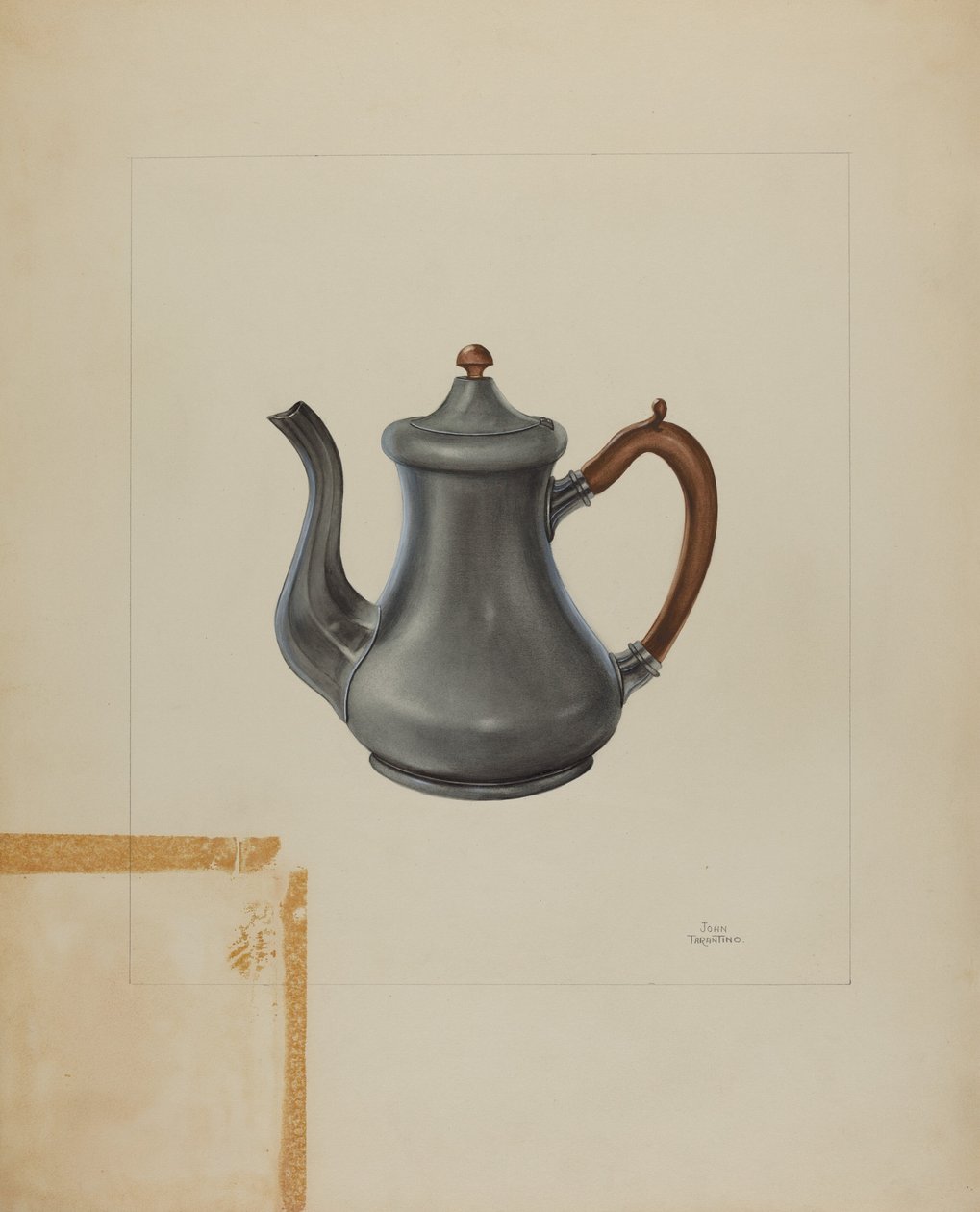 锡镴茶壶，1935-1942。 作者 约翰·塔伦蒂诺