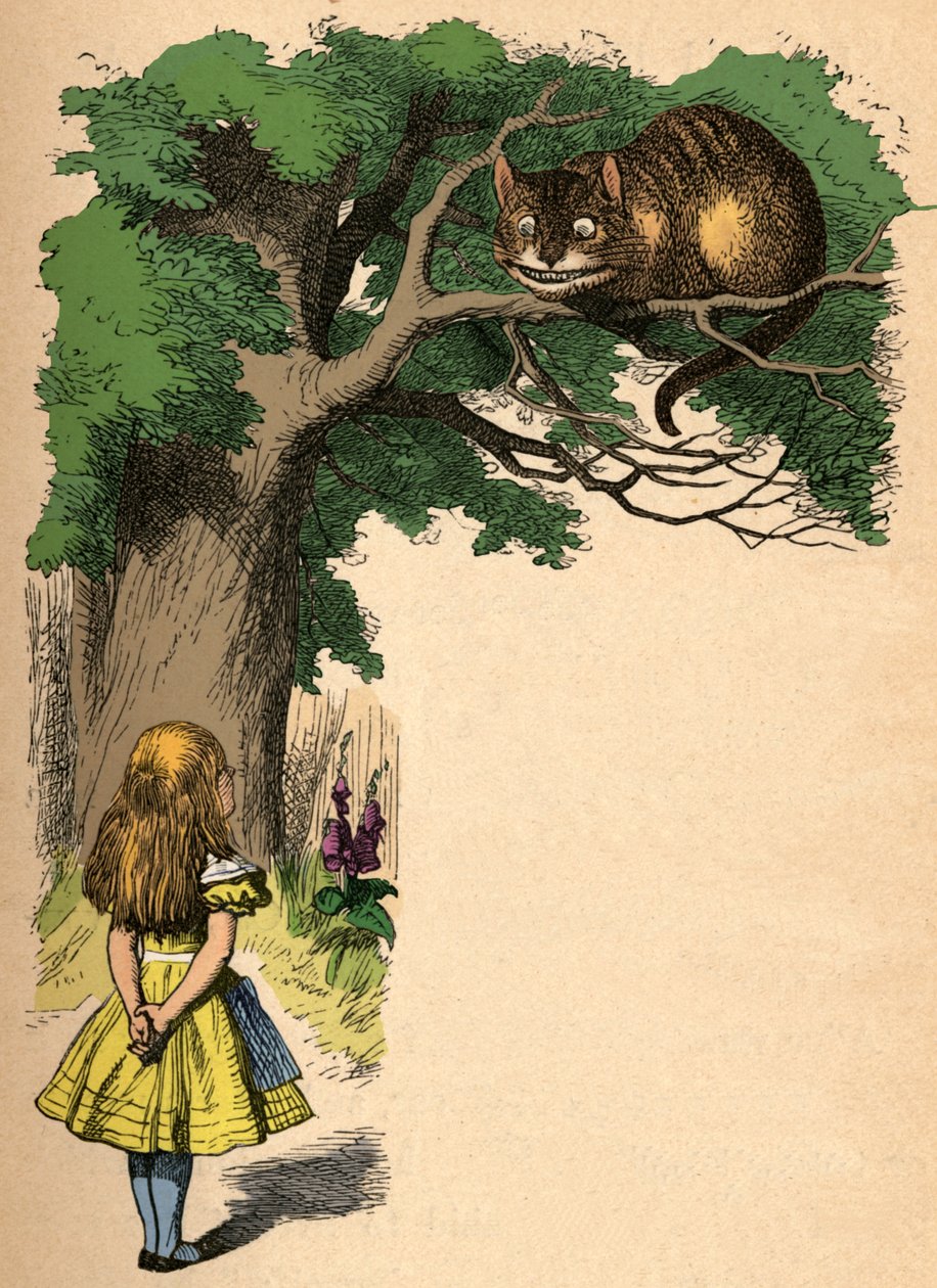 爱丽丝与柴郡猫，1889年 作者 约翰·坦尼尔