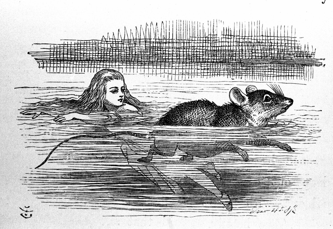 刘易斯卡罗尔（E. Dodgson）的爱丽丝梦游仙境。 Tenniel 的第一版插图 作者 约翰·坦尼尔