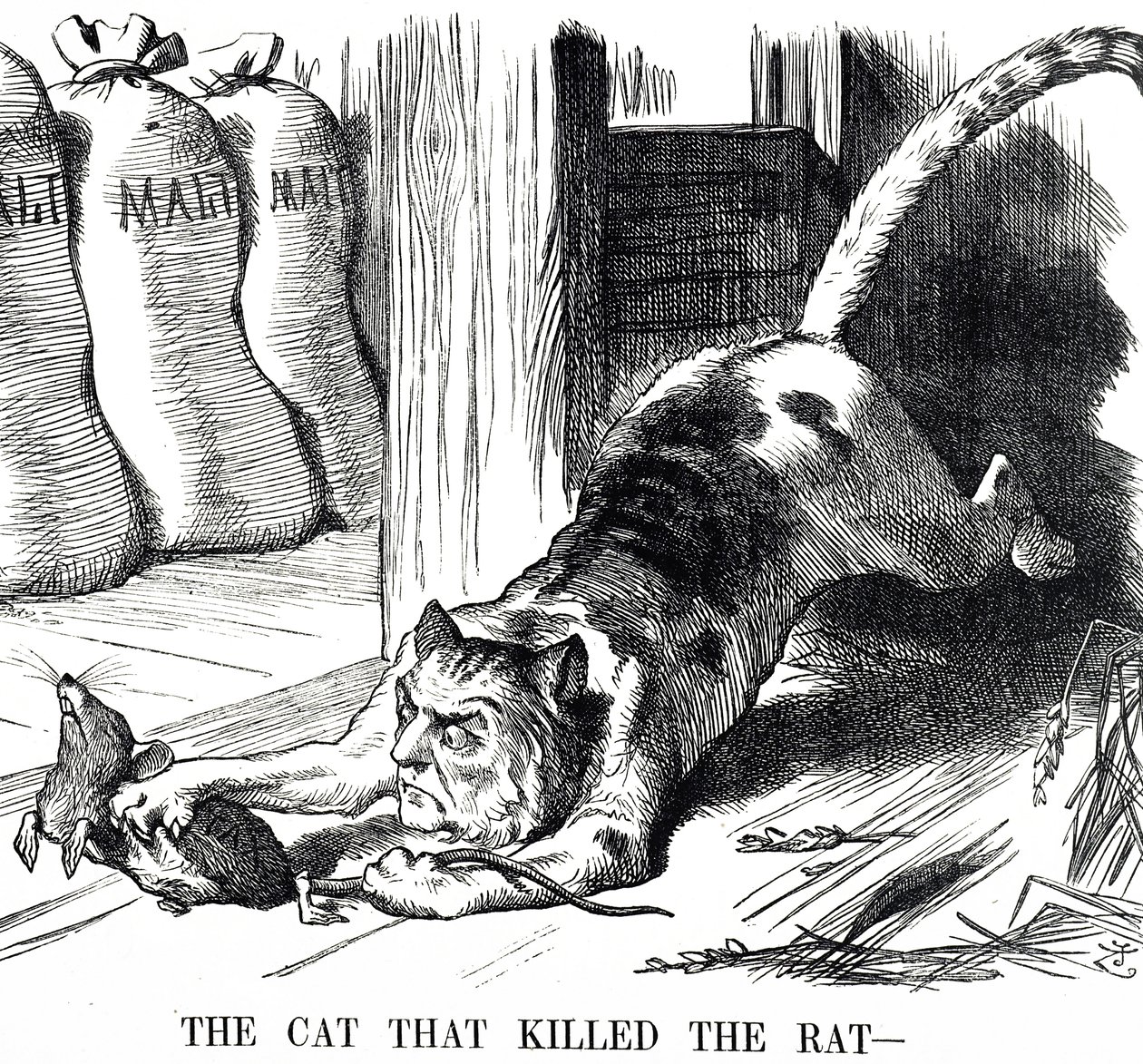 Cartoon commenting on the abolishing of Malt Tax in 1880 作者 约翰·坦尼尔