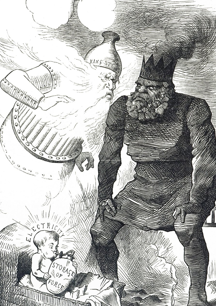 Cartoon commenting on the infancy of electricity 作者 约翰·坦尼尔