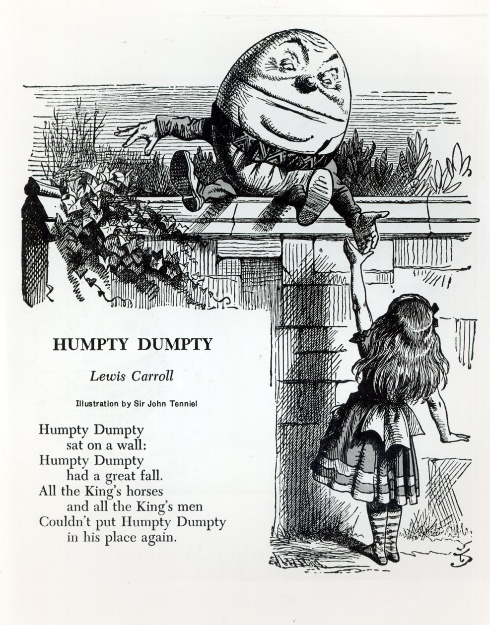 Humpty Dumpty，Lewis Carroll的童谣插图（1832-98） 作者 约翰·坦尼尔