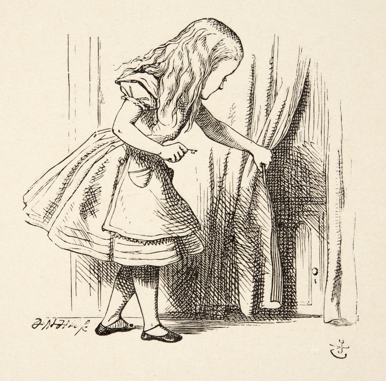 从幕后看，来自Alices Adventures in Wonderland的Lewis Carroll（1832  -  98），酒吧。 1891年 作者 约翰·坦尼尔